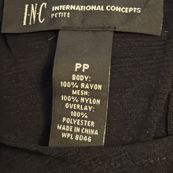 INC International Concepts Black and White Floral embroidered mesh Top Sz PP - Picture 4 of 4